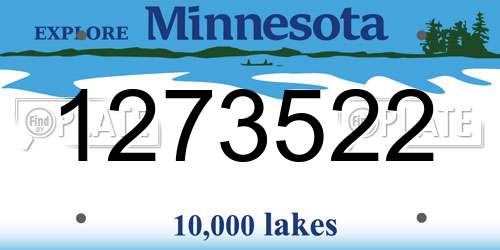 1273522 Minnesota License Plate