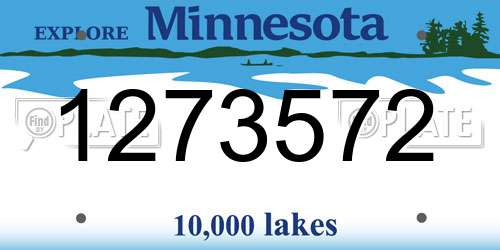 1273572 Minnesota License Plate