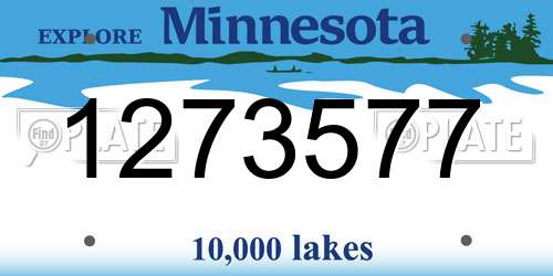 1273577 Minnesota License Plate