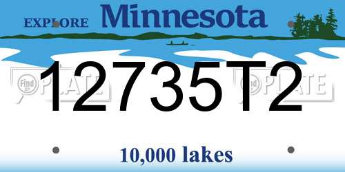 12735T2 Minnesota License Plate