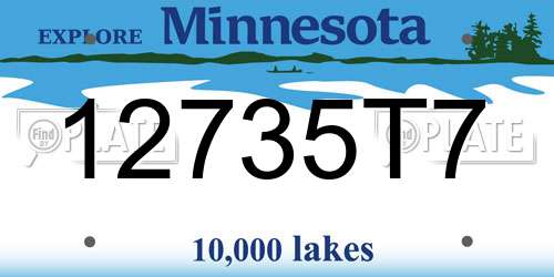 12735T7 Minnesota License Plate