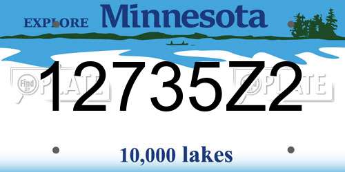 12735Z2 Minnesota License Plate