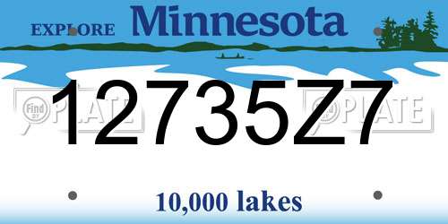 12735Z7 Minnesota License Plate