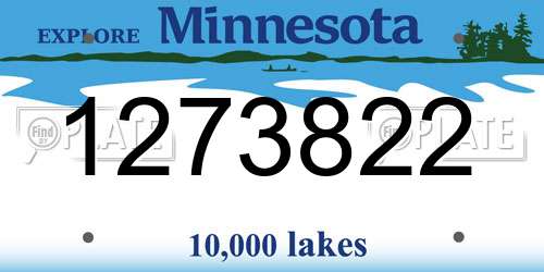 1273822 Minnesota License Plate