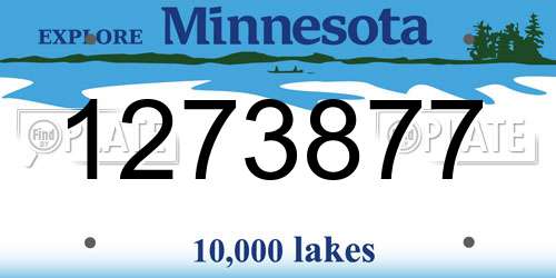 1273877 Minnesota License Plate