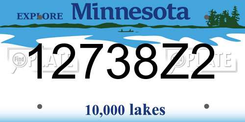 12738Z2 Minnesota License Plate
