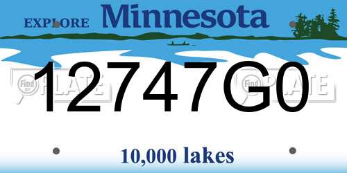 12747G0 Minnesota License Plate