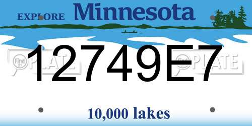 12749E7 Minnesota License Plate