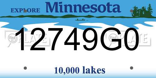 12749G0 Minnesota License Plate