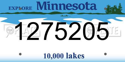 1275205 Minnesota License Plate