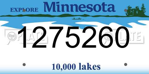 1275260 Minnesota License Plate