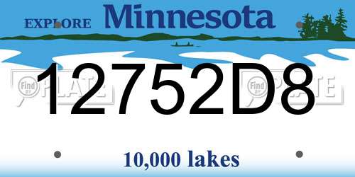 12752D8 Minnesota License Plate