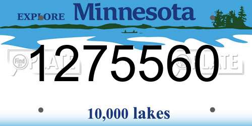 1275560 Minnesota License Plate