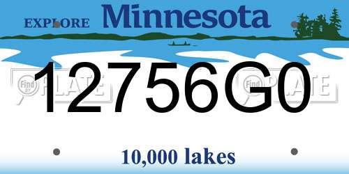 12756G0 Minnesota License Plate