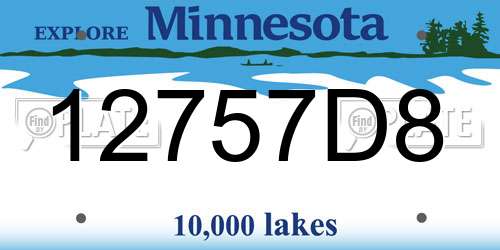12757D8 Minnesota License Plate