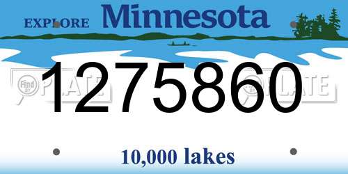 1275860 Minnesota License Plate