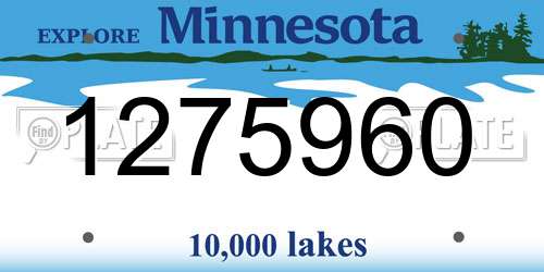 1275960 Minnesota License Plate