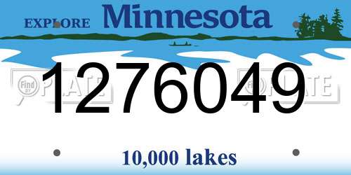 1276049 Minnesota License Plate