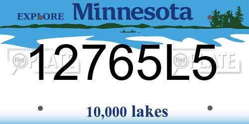 12765L5 Minnesota License Plate