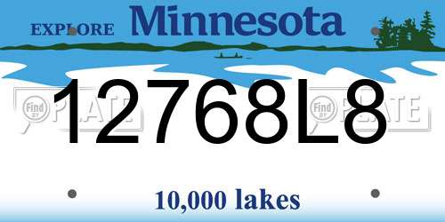 12768L8 Minnesota License Plate