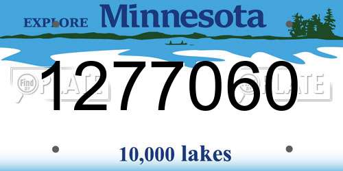 1277060 Minnesota License Plate