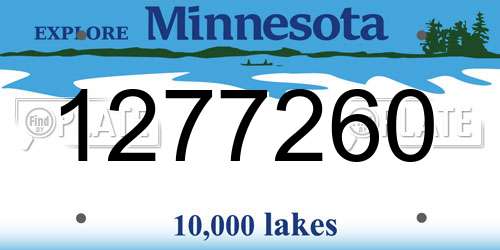 1277260 Minnesota License Plate