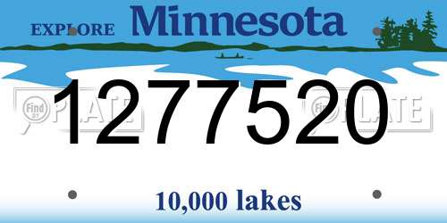 1277520 Minnesota License Plate
