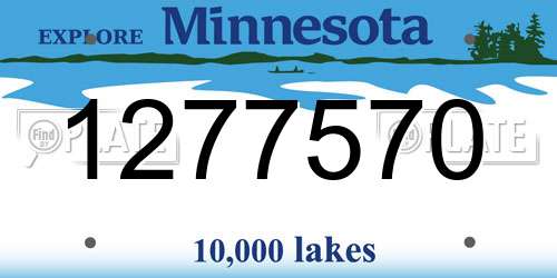 1277570 Minnesota License Plate