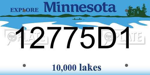 12775D1 Minnesota License Plate