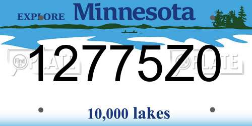 12775Z0 Minnesota License Plate