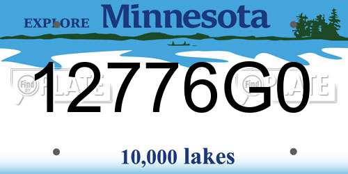 12776G0 Minnesota License Plate