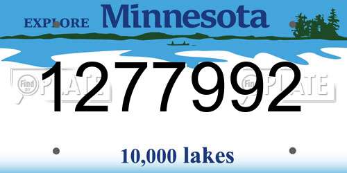 1277992 Minnesota License Plate