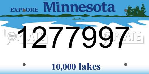 1277997 Minnesota License Plate
