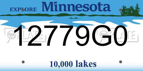 12779G0 Minnesota License Plate