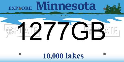 1277GB Minnesota License Plate