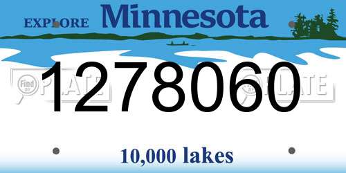 1278060 Minnesota License Plate