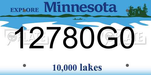 12780G0 Minnesota License Plate