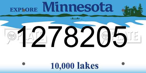 1278205 Minnesota License Plate