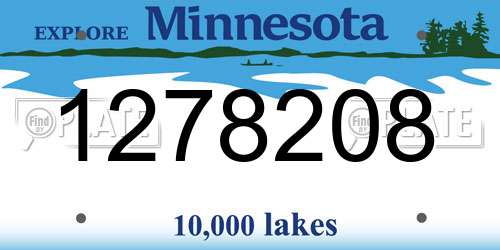 1278208 Minnesota License Plate