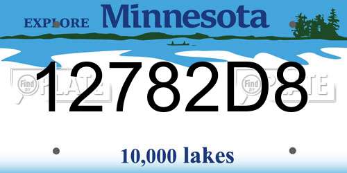 12782D8 Minnesota License Plate