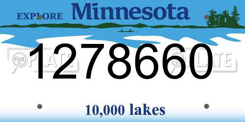 1278660 Minnesota License Plate