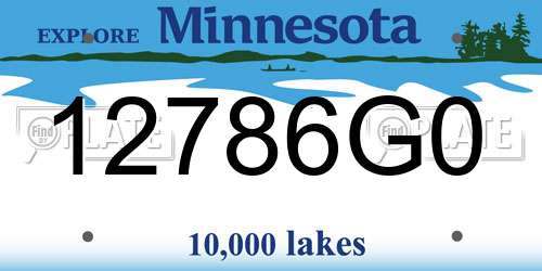 12786G0 Minnesota License Plate