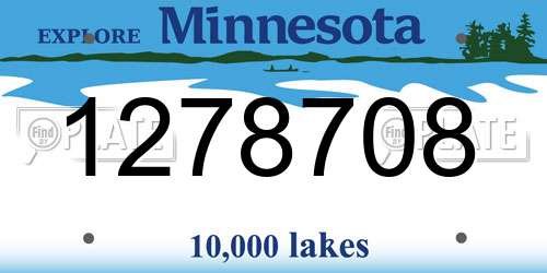 1278708 Minnesota License Plate