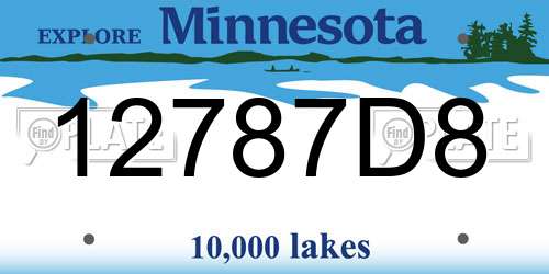 12787D8 Minnesota License Plate