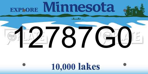 12787G0 Minnesota License Plate