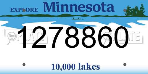 1278860 Minnesota License Plate