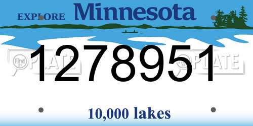 1278951 Minnesota License Plate