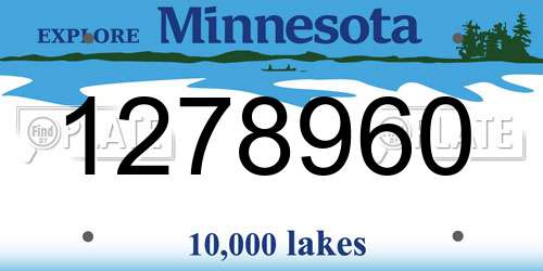 1278960 Minnesota License Plate