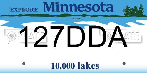 127DDA Minnesota License Plate