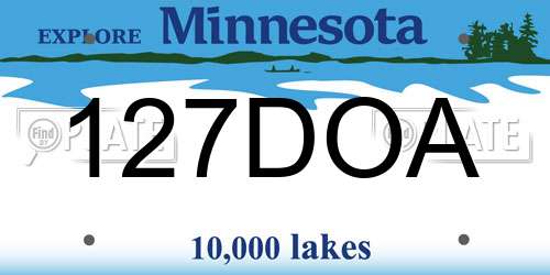 127DOA Minnesota License Plate